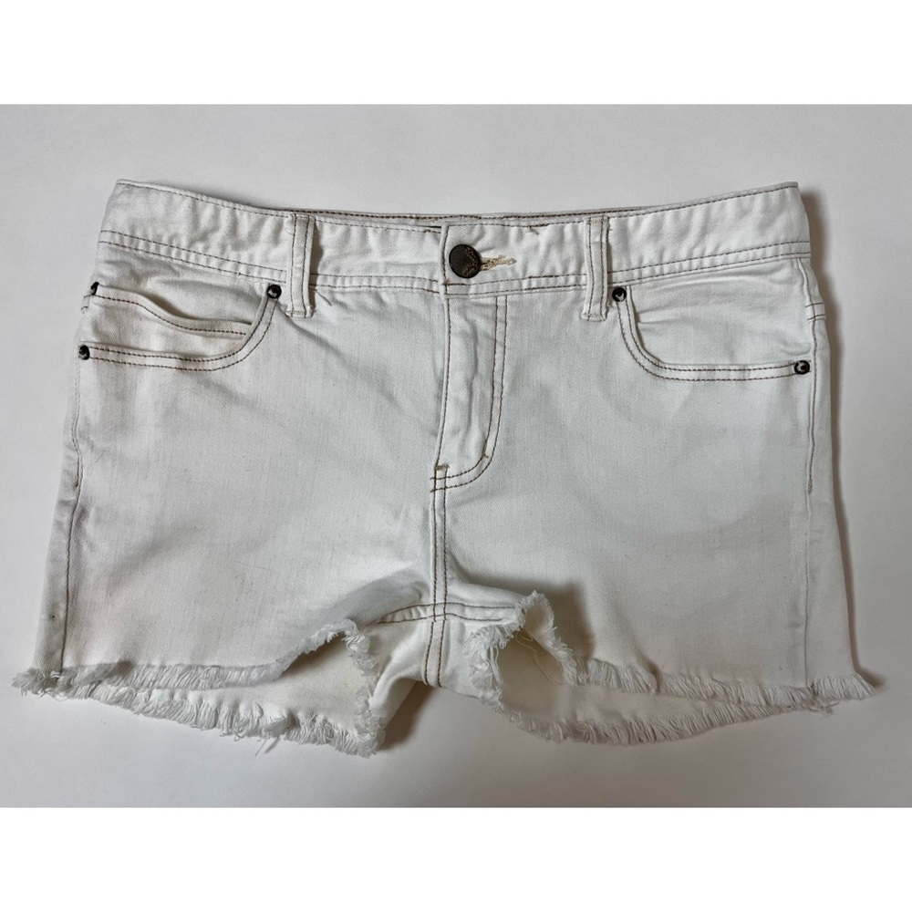 Free People Goos Vibrations White Denim Cut Off Shorts Sz 30